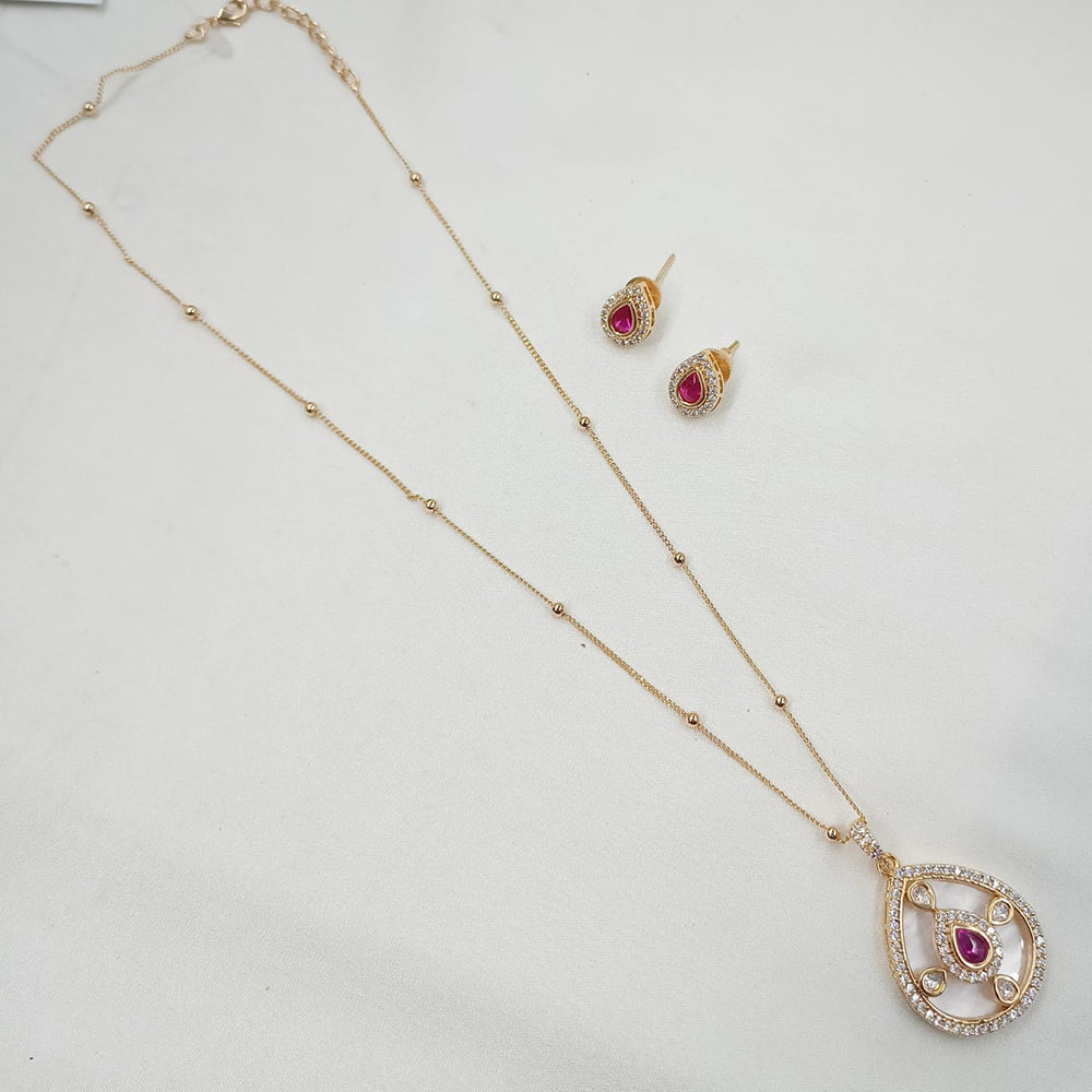 NAFJ Elegant Polki Kundan Stone Designer Pendant Set