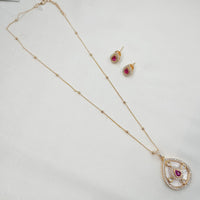 NAFJ Elegant Polki Kundan Stone Designer Pendant Set