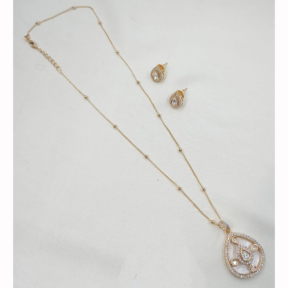 NAFJ Elegant Polki Kundan Stone Designer Pendant Set