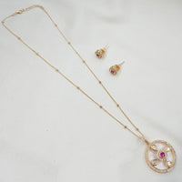 NAFJ Elegant Polki Kundan Stone Designer Pendant Set