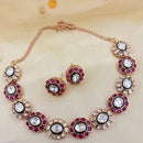 NAFJ Traditional Polki Kundan And Meenakari Designer Necklace Set