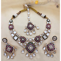 NAFJ Traditional Polki Kundan And Meenakari Designer Necklace Set