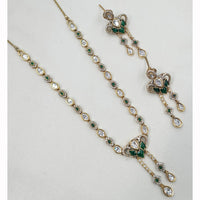 NAFJ Luxury Polki Kundan Stone And Austrian Designer Necklace Set