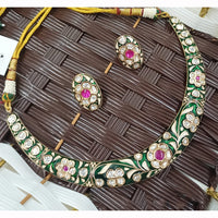 NAFJ Traditional Polki Kundan And Meenakari Designer Necklace Set
