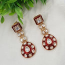 NAFJ Royal Look Polki Kundan Stone And Meenakari Dangler Earrings