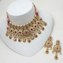 NAFJ Classic Pota Stone With Pearl Choker Necklace Set