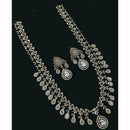 NAFJ Royal Look American Diamond Long Necklace Set