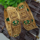 NAFJ Heritage Pota Stone And Temple Openable Bangles Set  