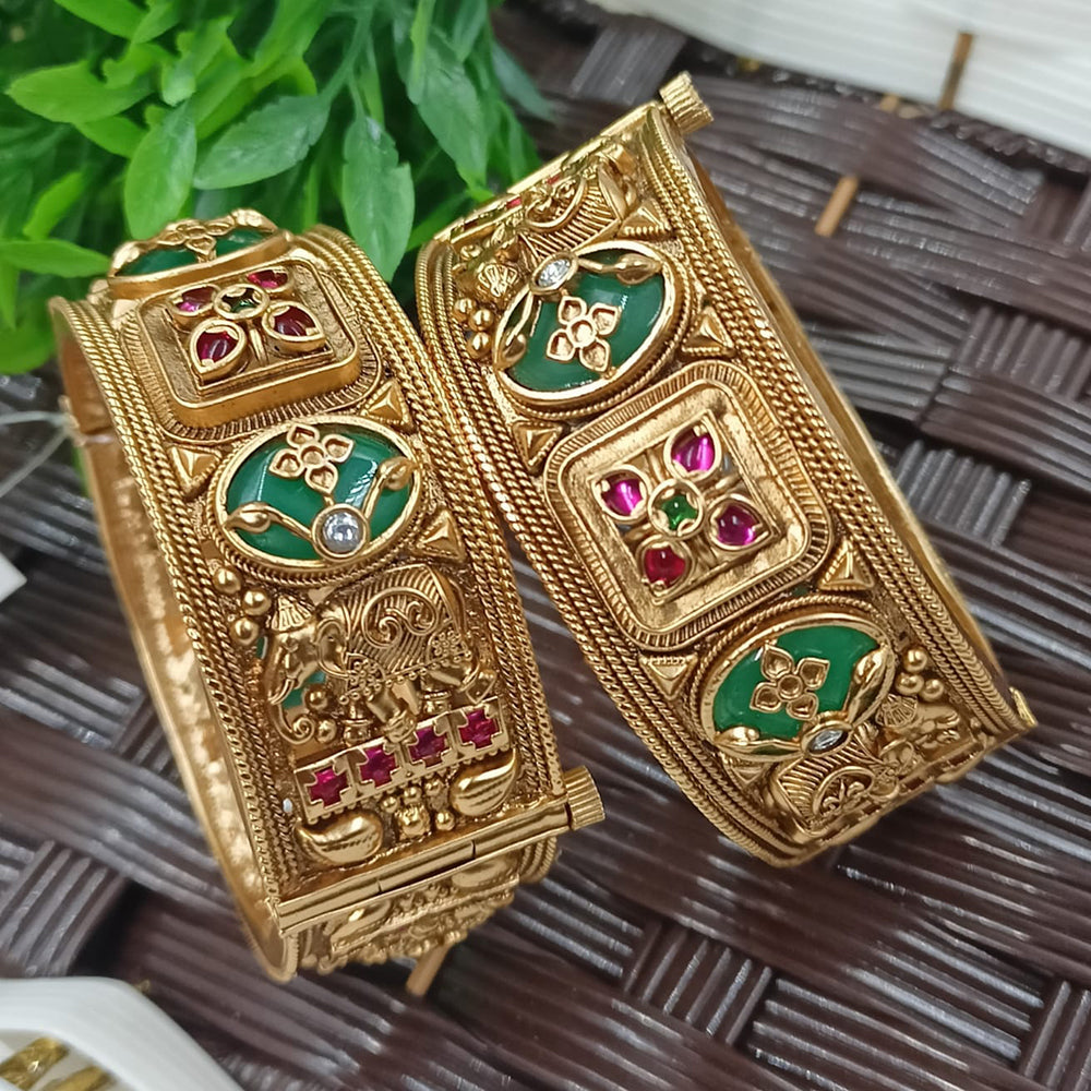 NAFJ Premium Pota Stone Openable Bangles Set