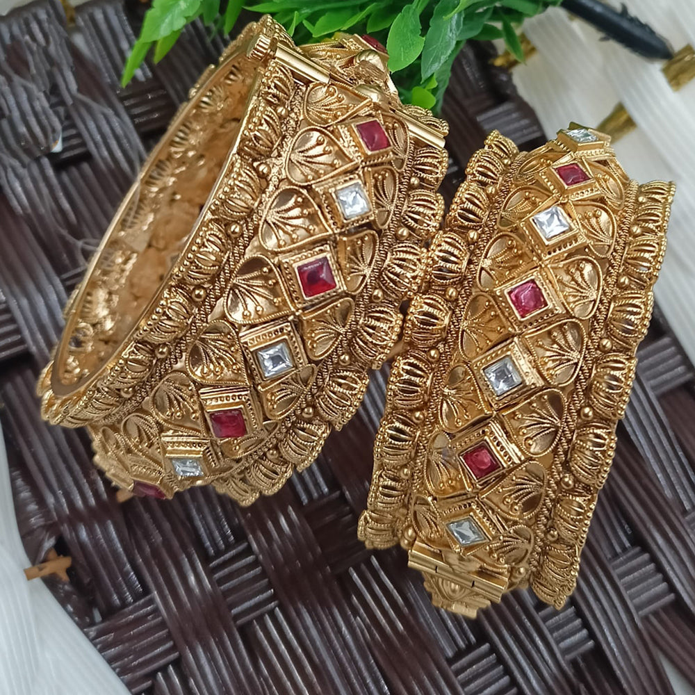 NAFJ Premium Pota Stone Openable Bangles Set