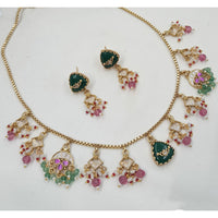 NAFJ Luxury Crystal Stone And Pearl Fashion Necklace Set