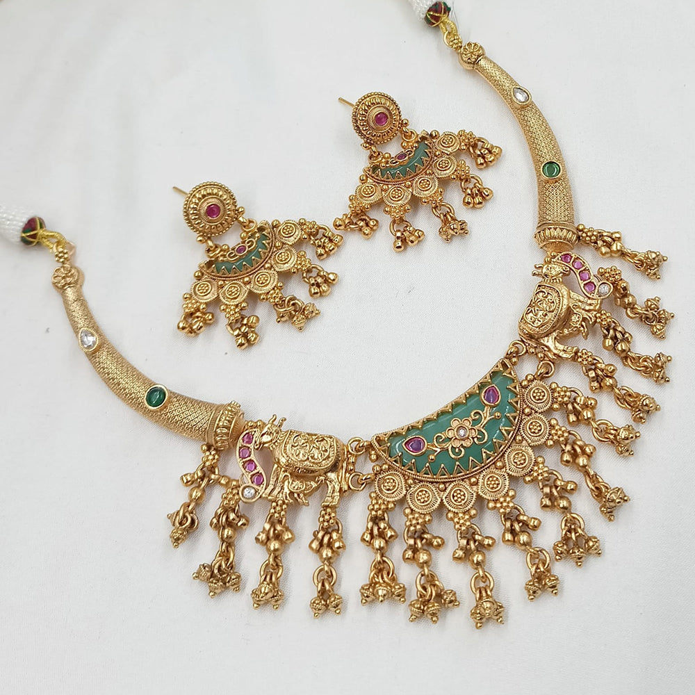 NAFJ Luxury Crystal Stone And Pearl Fashion Necklace Set