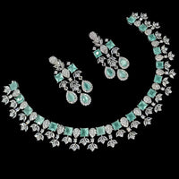 NAFJ Grand American Diamond Statement Necklace Set