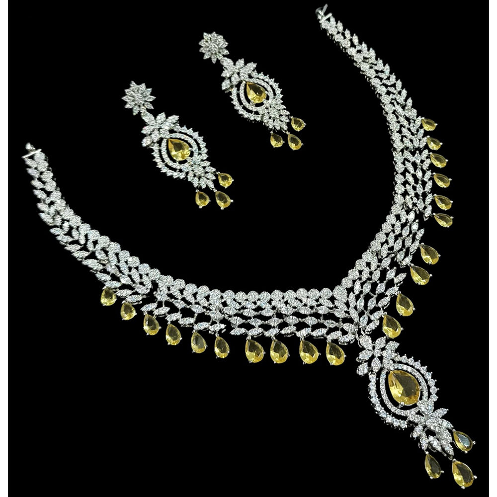 NAFJ Grand American Diamond Statement Necklace Set