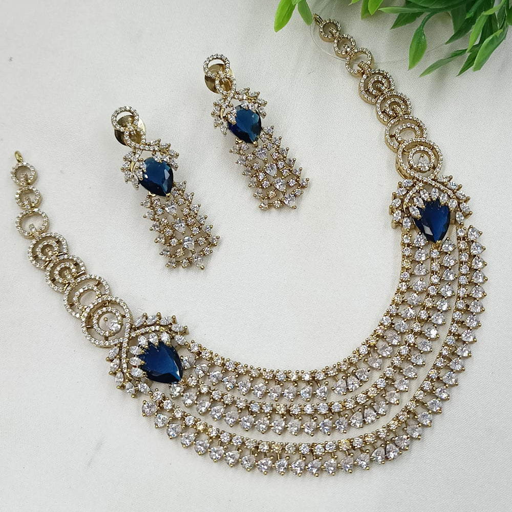 NAFJ Grand American Diamond Statement Necklace Set
