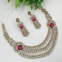 NAFJ Grand American Diamond Statement Necklace Set