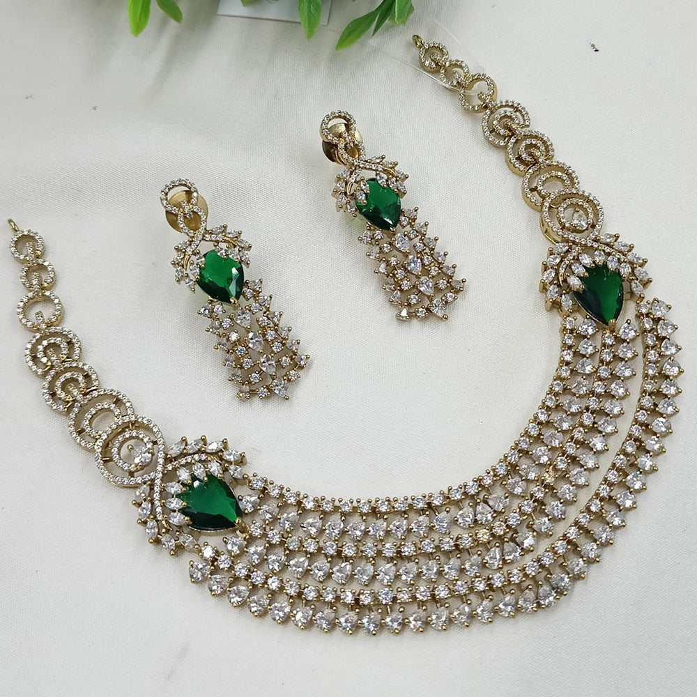 NAFJ Grand American Diamond Statement Necklace Set