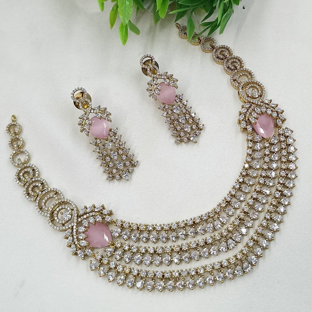 NAFJ Grand American Diamond Statement Necklace Set
