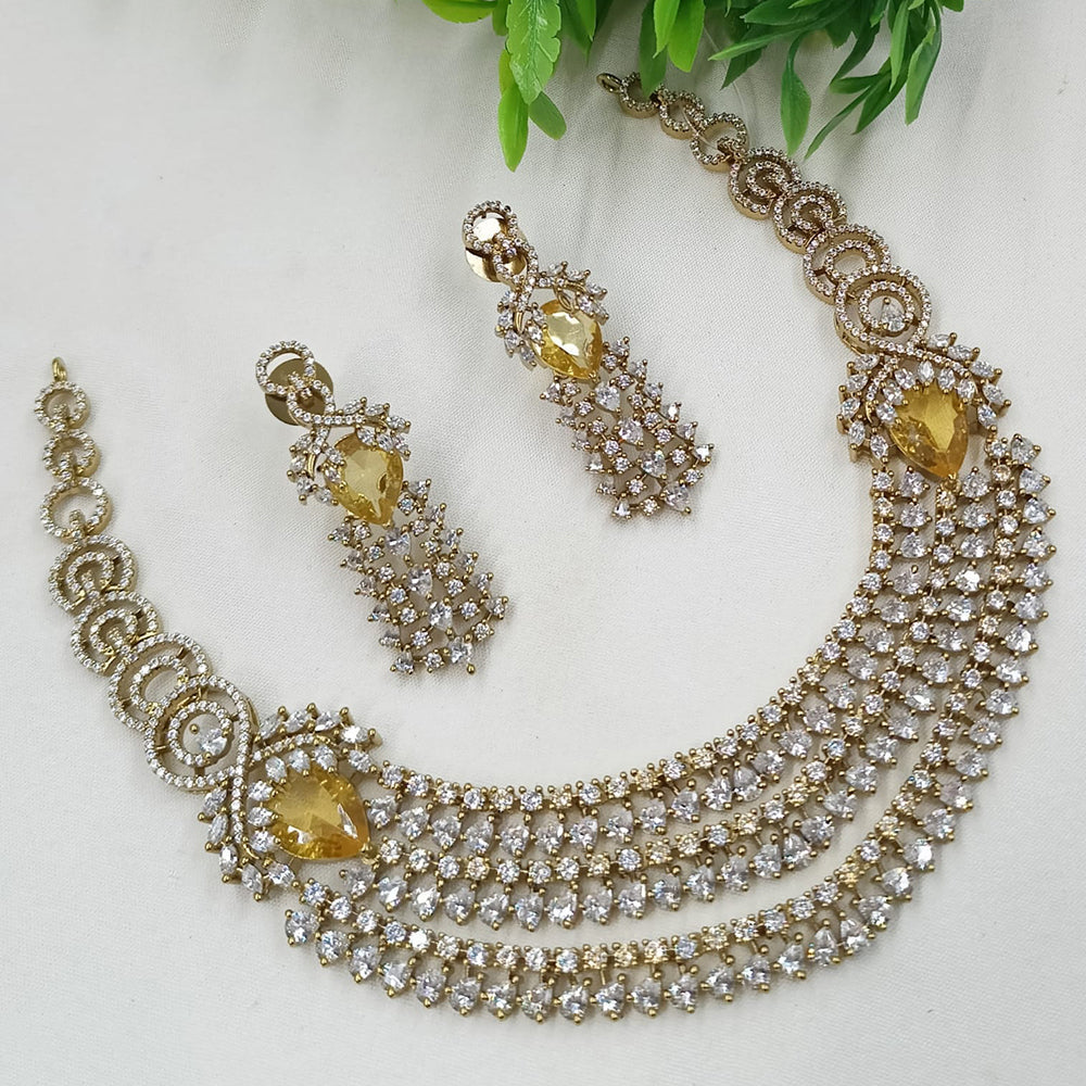 NAFJ Grand American Diamond Statement Necklace Set