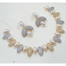 NAFJ Desinger Austrian Stone And Pearl Necklace Set 