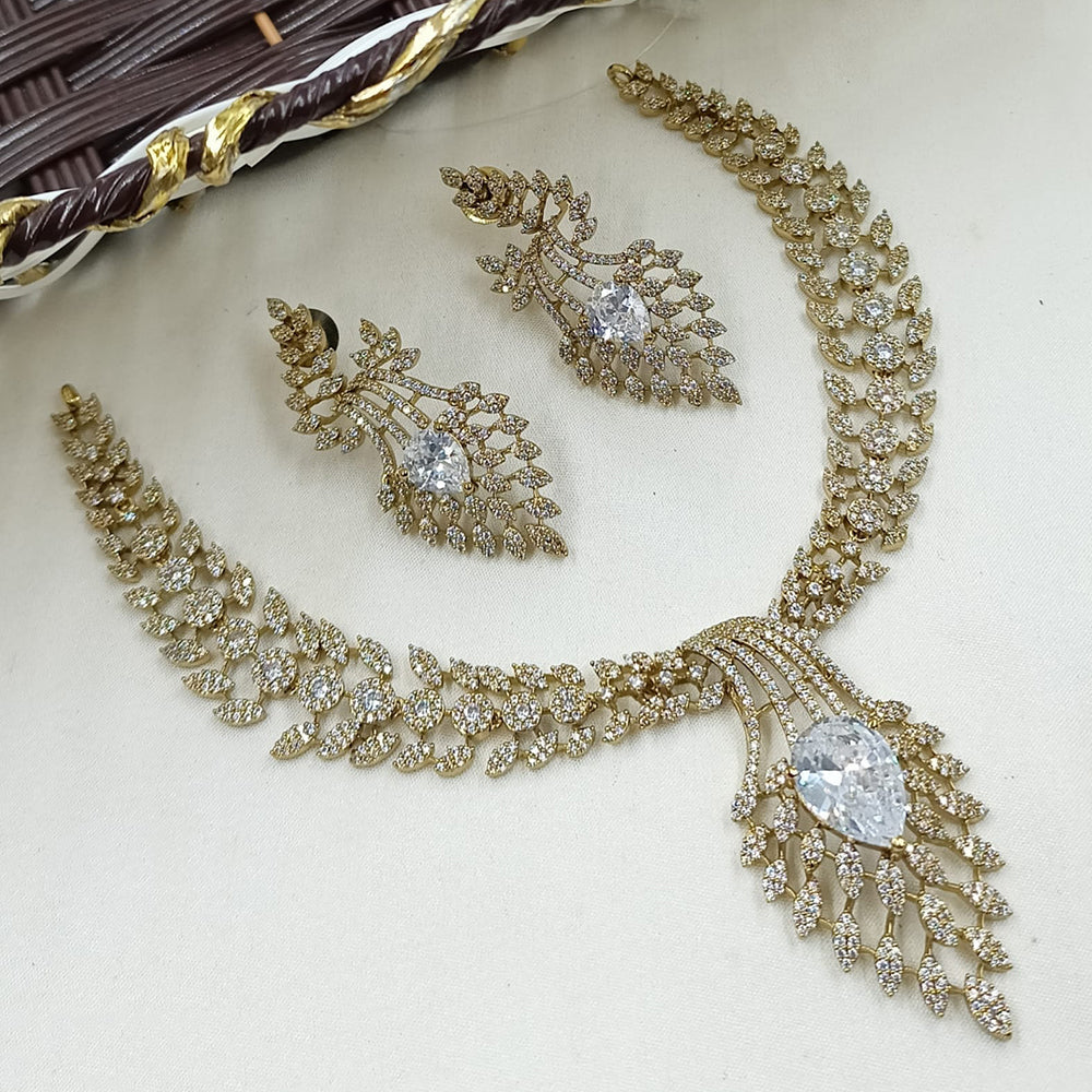 NAFJ Grand American Diamond Statement Necklace Set