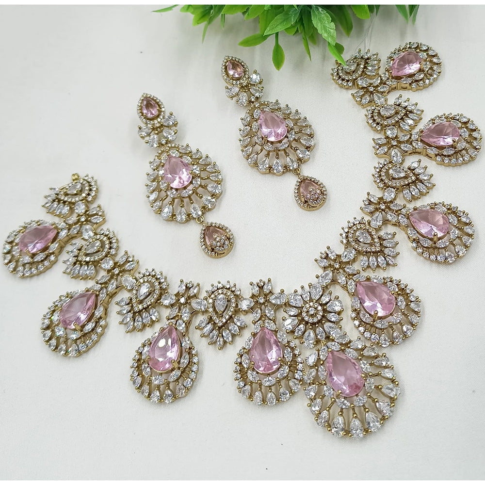 NAFJ Grand American Diamond Statement Necklace Set