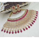 NAFJ Royal Heavy Polki Kundan Stone Pearl And Beaded Choker Necklace Set