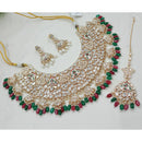 NAFJ Royal Heavy Polki Kundan Stone Pearl And Beaded Meenakari Necklace Set