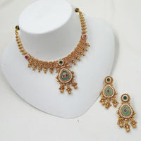 NAFJ Luxury Pota Stone And Pearl Fashion Choker Necklace Set