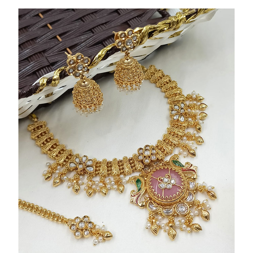 NAFJ Luxury Pota Stone And Pearl Fashion Necklace Set