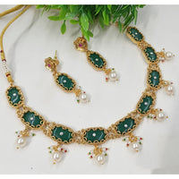 NAFJ Luxury Pota Stone And Pearl Fashion Necklace Set