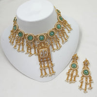 NAFJ Luxury Pota Stone And Pearl Fashion Choker Necklace Set