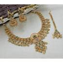 NAFJ Luxury Pota Stone And Pearl Fashion Meenakari Necklace Set