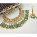 NAFJ Luxury Pota Stone And Pearl Fashion Meenakari Necklace Set