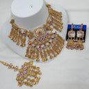 NAFJ Luxury Pota Stone And Pearl Fashion Meenakari Necklace Set