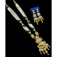 NAFJ Luxury Pota Stone And Pearl Fashion Long Necklace Set
