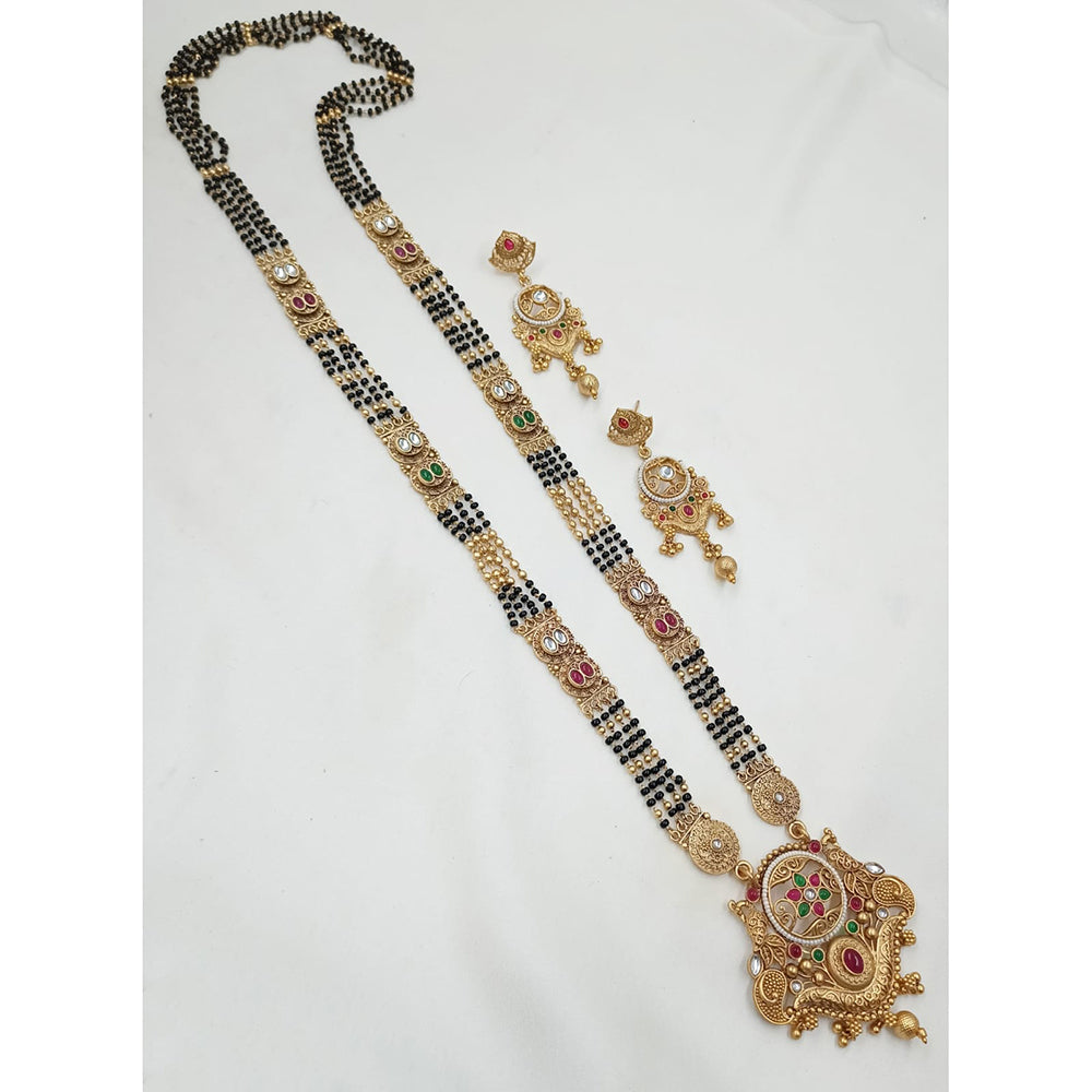 NAFJ Royal Pota Stone Designer Black Beads Mangalsutra