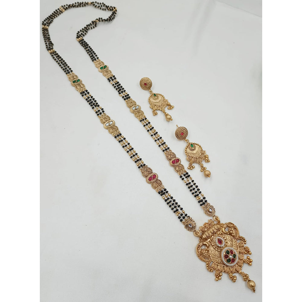 NAFJ Royal Pota Stone Designer Black Beads Mangalsutra