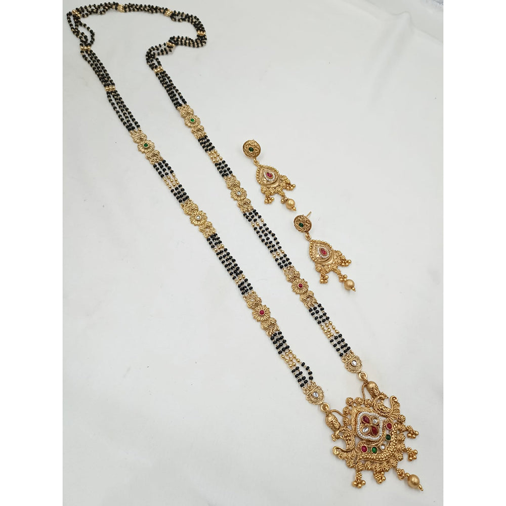 NAFJ Royal Pota Stone Designer Black Beads Mangalsutra
