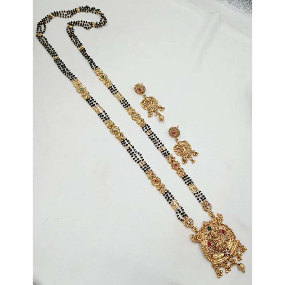 NAFJ Royal Pota Stone Designer Black Beads Mangalsutra