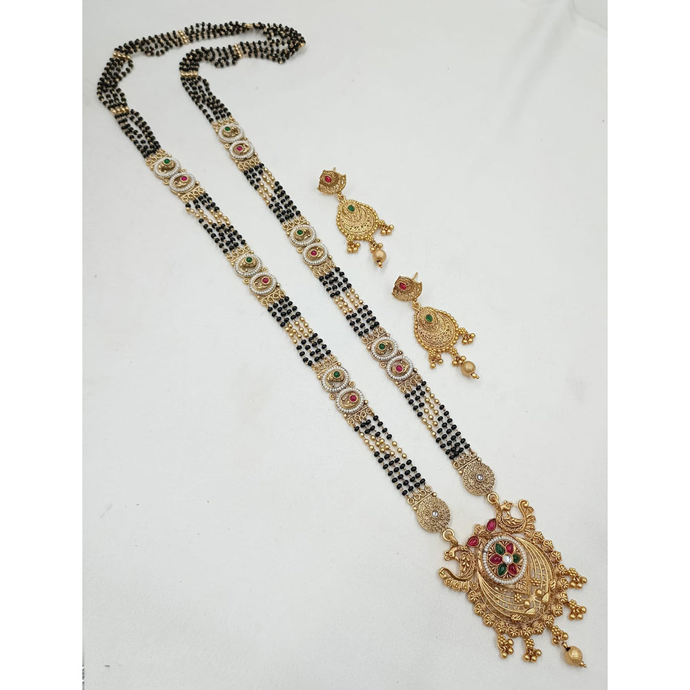 NAFJ Royal Pota Stone Designer Black Beads Mangalsutra