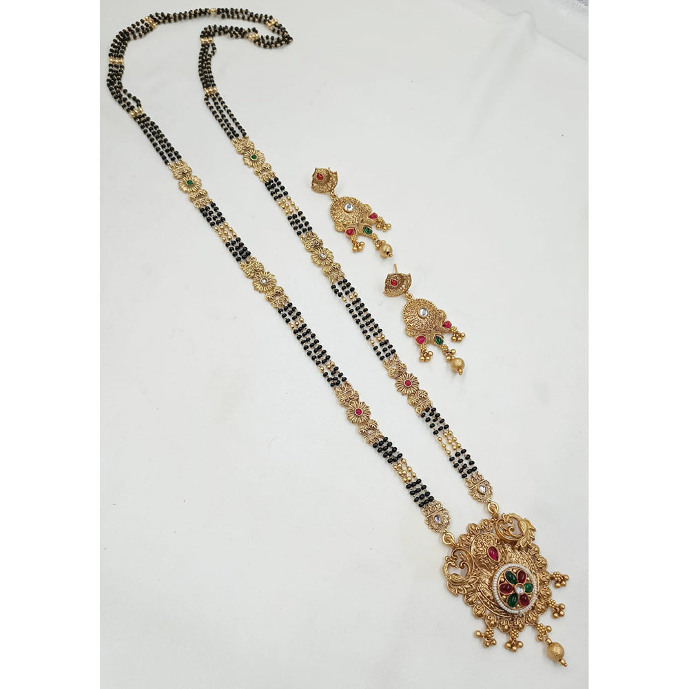 NAFJ Royal Pota Stone Designer Black Beads Mangalsutra