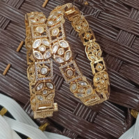 NAFJ Exclusive Polki Kundan Austrian Stone Designer Bangles Set