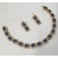 NAFJ Crystal Stone And Austrian Elegant Necklace Set
