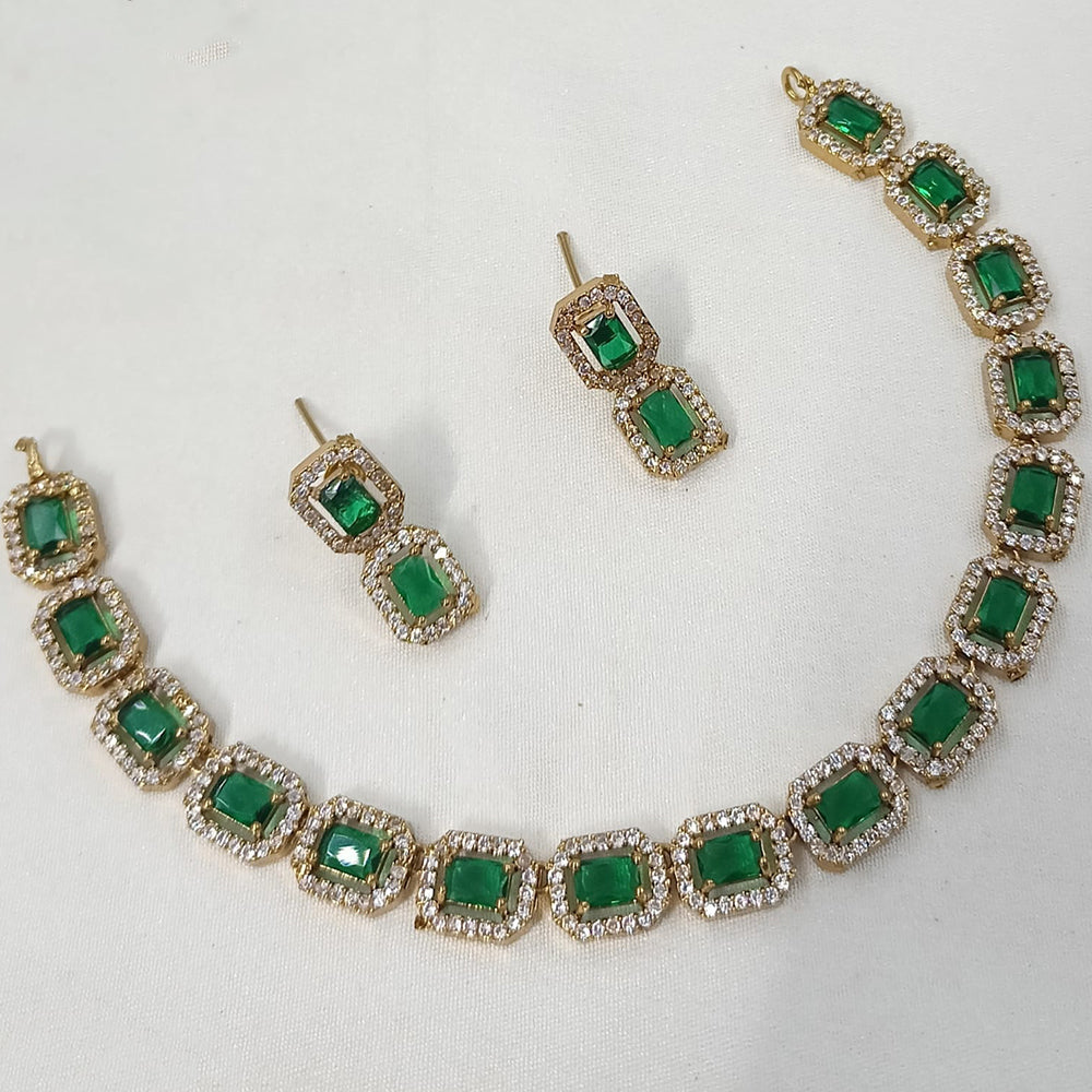 NAFJ Crystal Stone And Austrian Elegant Necklace Set