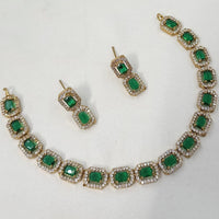 NAFJ Crystal Stone And Austrian Elegant Necklace Set