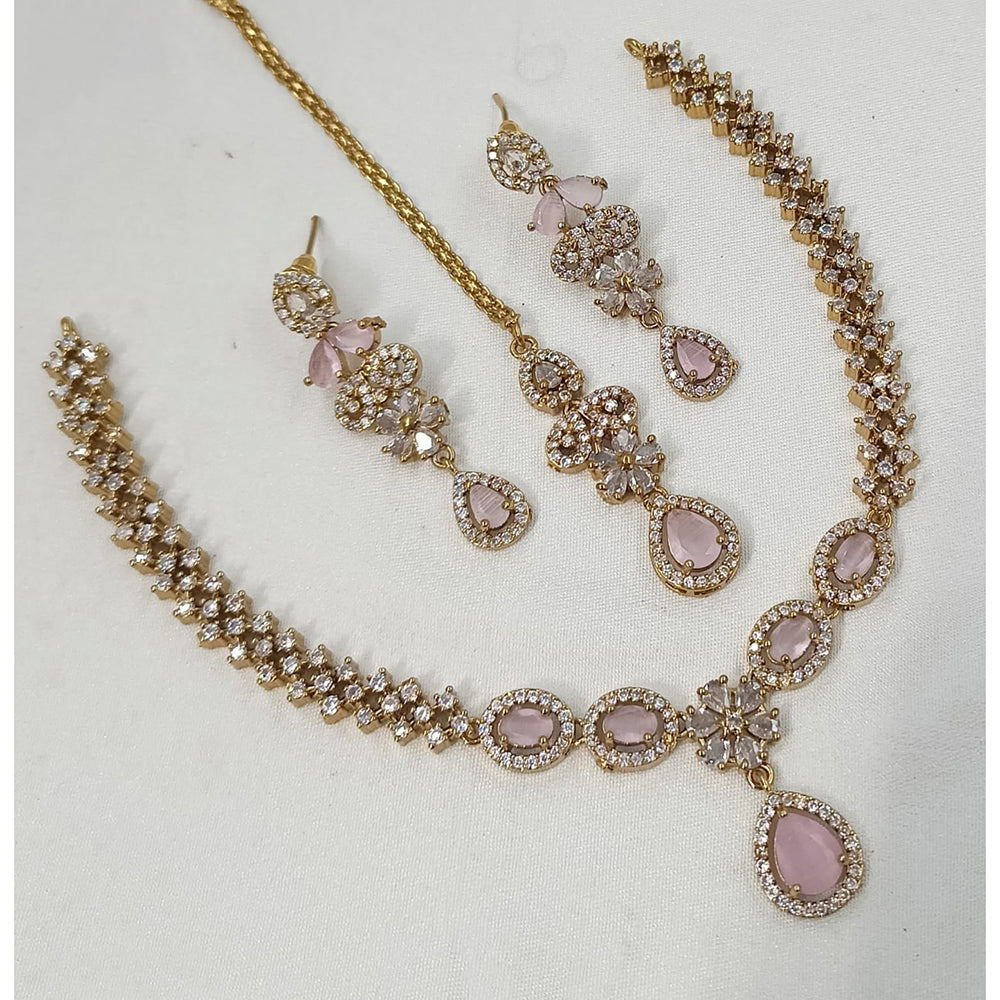 NAFJ Crystal Stone And Austrian Elegant Necklace Set