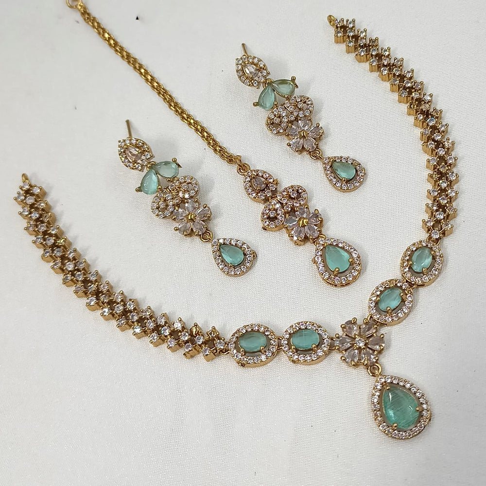 NAFJ Crystal Stone And Austrian Elegant Necklace Set