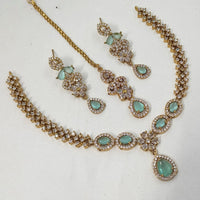NAFJ Crystal Stone And Austrian Elegant Necklace Set