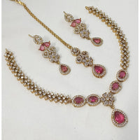 NAFJ Crystal Stone And Austrian Elegant Necklace Set